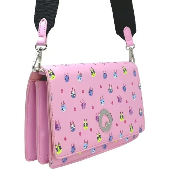 Nintendo Handbags - NWT Animal Crossing Pink Cats Meow Nintendo Switch Carrying Case Crossbody Bag
